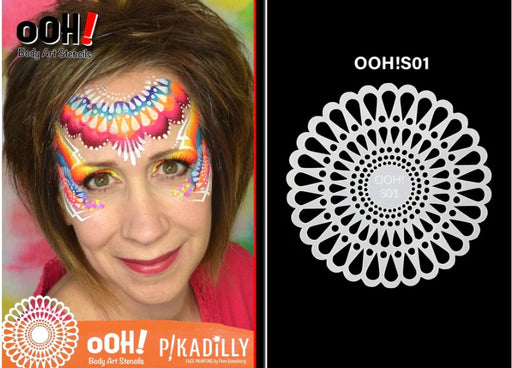 Ooh! Face Painting Stencil | Doily Sphere (S01)