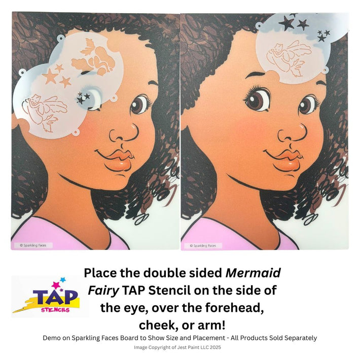 JPDTAP 107 Face Painting Double Stencil - Mermaid Fairy