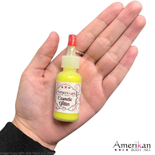 Amerikan Body Art | Face Paint Glitter Poof - Neon Electric Yellow (1/2oz) #33