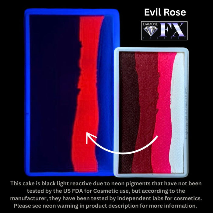 DFX Special Effects Paint Rainbow Cake - Small Evil Rose (RS30-55)  Approx. 14ml / .47 fl oz #29 (SFX - Non Cosmetic)