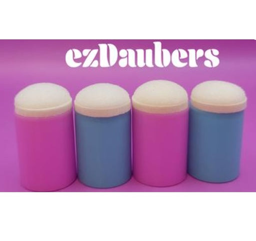 EZ STROKES | Finger Dauber Face Painting Sponges  - 4 Units - PINK and BLUE