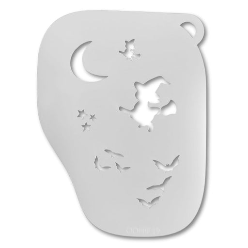 Ooh! Face Painting Stencil | Halloween Witch Face Stencil - with Moon Bats and Stars (F19)