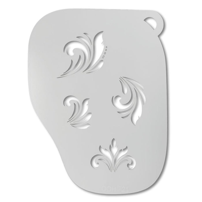 Ooh! Face Painting Stencil | Filigree Brushstrokes (F21)
