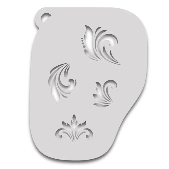 Ooh! Face Painting Stencil | Filigree Brushstrokes (F21)