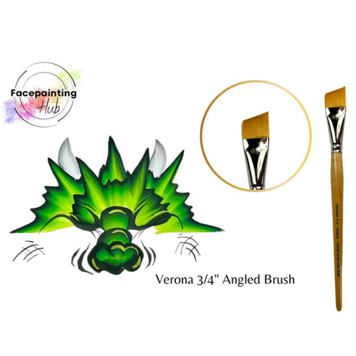 Face Painting Hub  | Face Painting Brush - Long Handle and Short Bristles - VERONA - 3/4" Angle