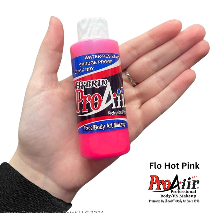 ProAiir Alcohol Based Hybrid Airbrush Paint 2oz - Flo Hot Pink (UV/Neon) (SFX - Non Cosmetic)