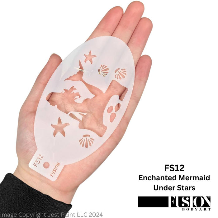 Fusion Body Art | Face Painting Stencil - Enchanted Mermaid Under Stars FS12