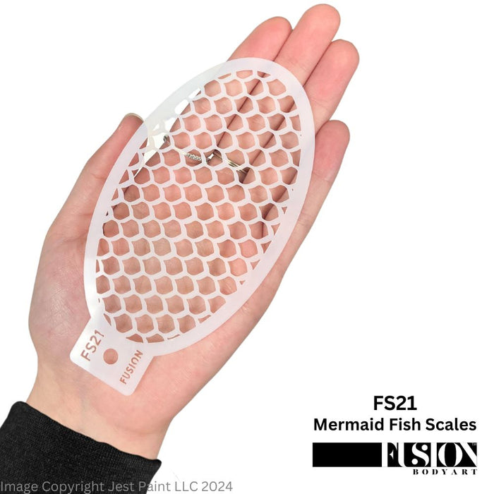 Fusion Body Art | Face Painting Stencil - Mermaid Fish Scales FS21