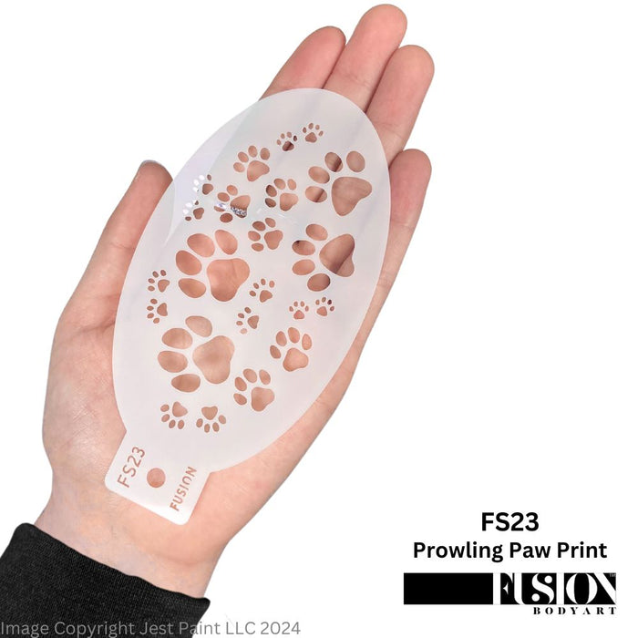 Fusion Body Art | Face Painting Stencil - Prowling Paw Print FS23