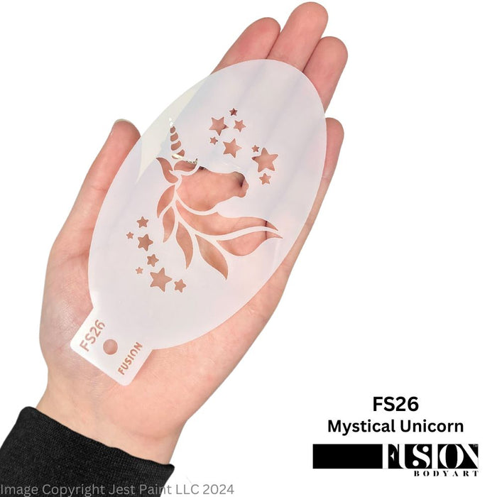 Fusion Body Art | Face Painting Stencil - Mystical Unicorn FS26