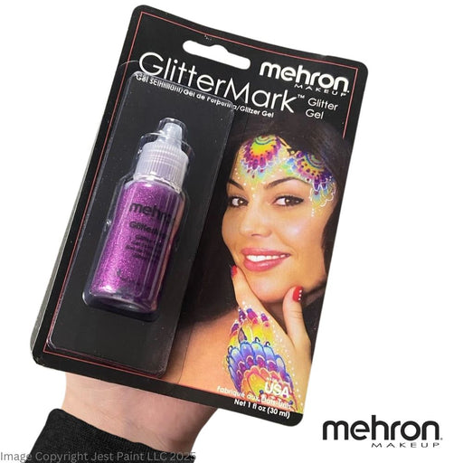 Face Painting Glitter Gel - Mehron GlitterMark - Pricilla Fuchsia  w/ Fine Tip #10