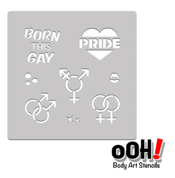 Ooh! Face Painting Stencil | Gay Pride Stencil Block (SB33)