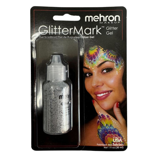 Face Painting Glitter Gel - Mehron GlitterMark - Silver w/ Fine Tip    #15