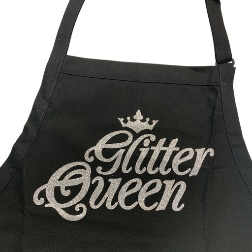 Art Factory | GLITTER QUEEN Apron - Black with Silver Glitter Print