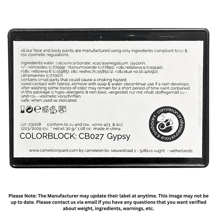 Cameleon Face Paint ColorBlock - WIDE Gypsy by Brierley30gr