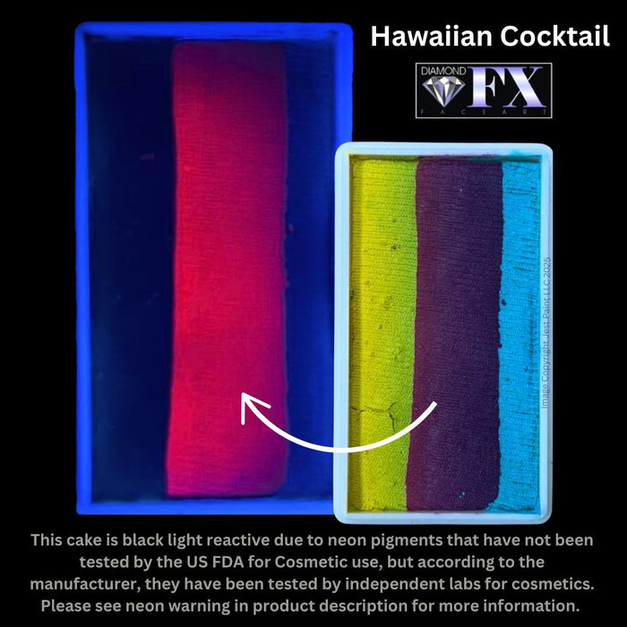 DFX Face Paint Rainbow Cake - Small Hawaiian Cocktail  (RS30-73)   Approx. 28gr/.99oz  #18 (Dark Neon Pink  - SFX Non Cosmetic)