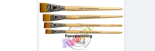 Facepainting HUB Face Painting Brushes | PRESET BUNDLE - Set of 4 AZURE Flat Brushes