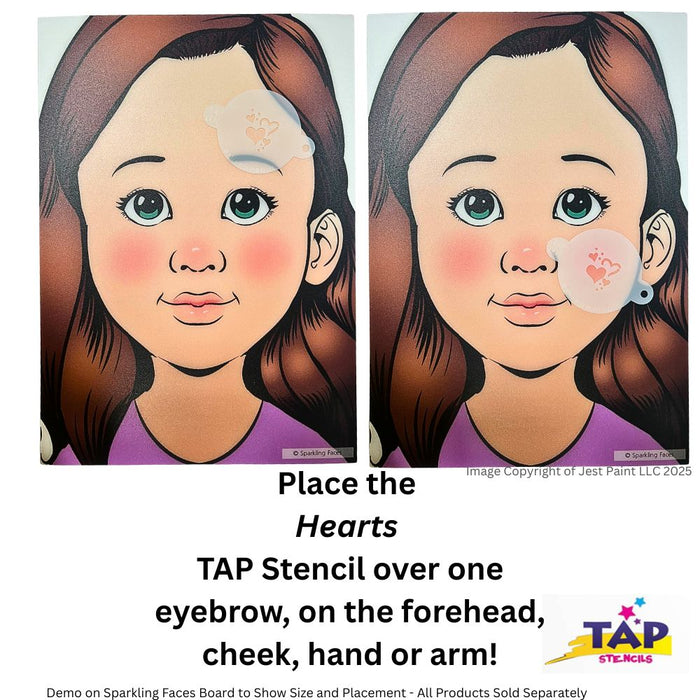 Face Painting Stencil Reusable Washable Cascade Of Hearts Mylar 2.5 In X 1.75 | Australia - Foto 2