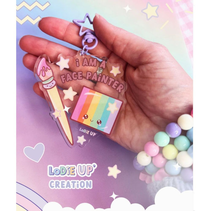 Lodie Up KEYCHAIN | Printed on Clear Plastic with Star Clasp -  I AM A FACE PAINTER