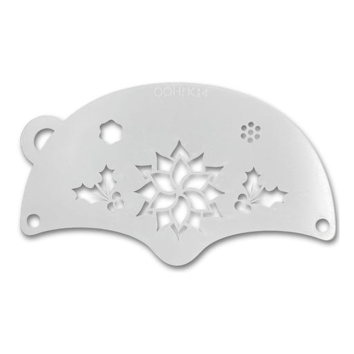 Ooh! Face Painting Stencil | Poinsettia and Holly Mask (K14)