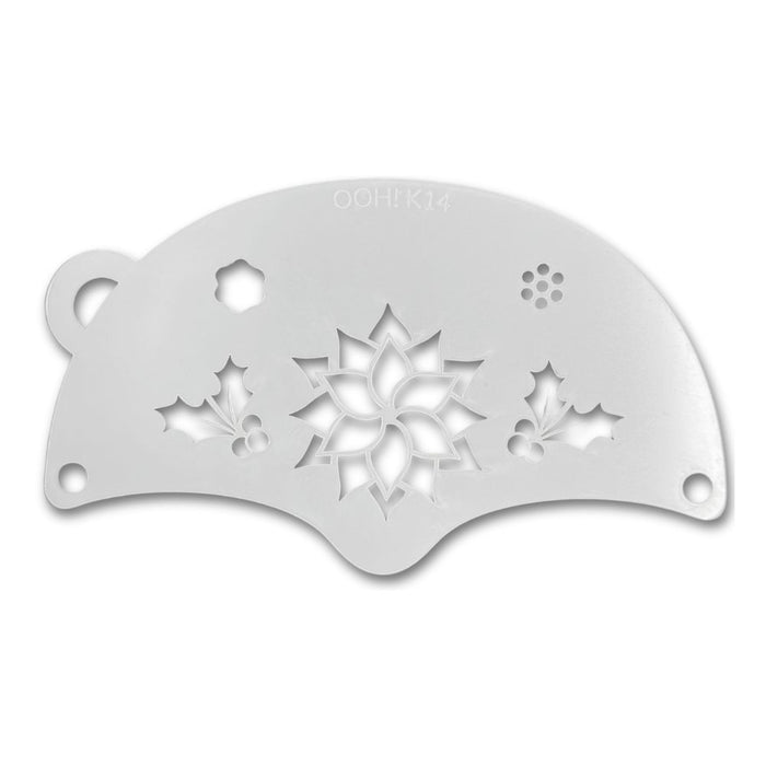 Ooh! Face Painting Stencil | Poinsettia and Holly Mask (K14)