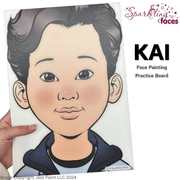 Sparkling Faces | Face Painting Practice Board - Kai