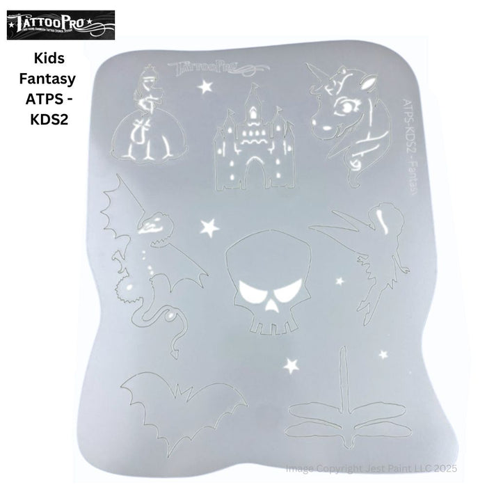 Tattoo Pro KIDS -KDS2- Body Painting Stencil - Fantasy