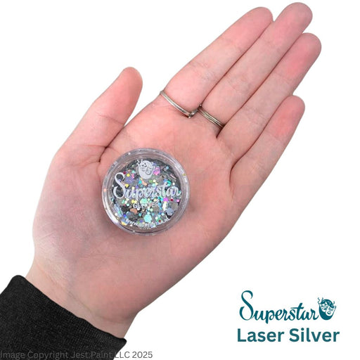 Superstar | Loose Chunky Glitter - Laser Silver (8ml Jar)