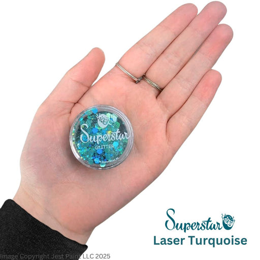 Superstar | Loose Chunky Glitter - Laser Turquoise (8ml Jar)