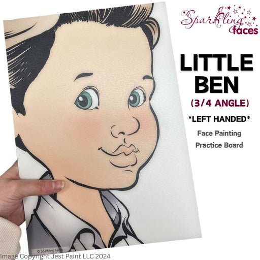 Sparkling Faces | Face Painting Practice Board - NEW 3/4 Angle - Little Ben (For Left Handed Artist)