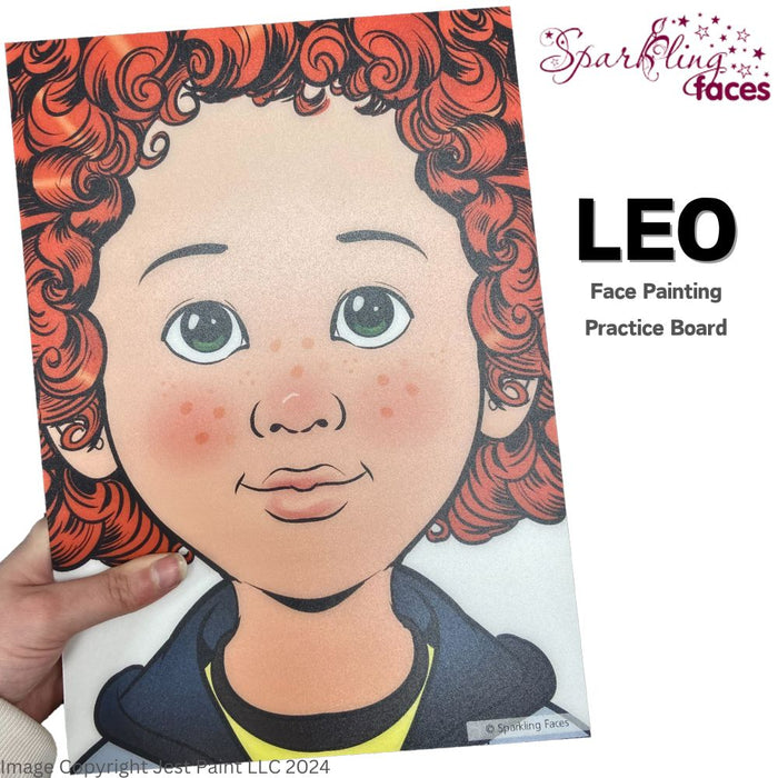Sparkling Faces | Face Painting Practice Board - Leo
