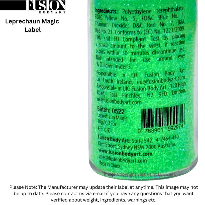 Fusion Body Art  - Face Painting Glitter | Leprechaun Magic Pump - 10gm/0.35oz