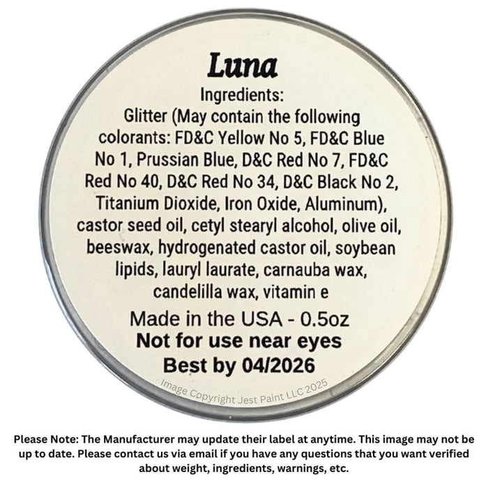 Amerikan Body Art | Fine Glitter Creme - New Formula - ( Silver Mix ) LUNA - .05oz