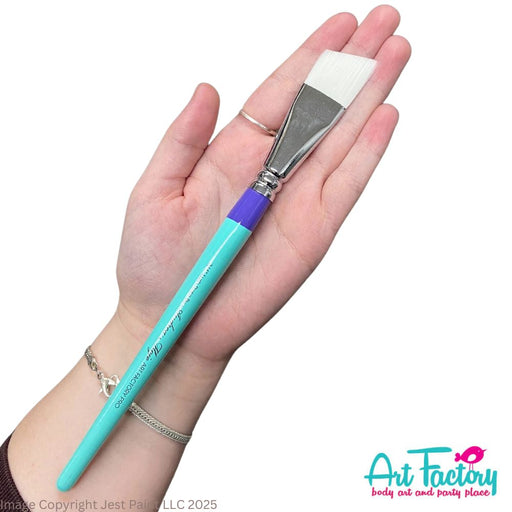 Art Factory Studio | Face Painting Brush - Andrea Moje Pro Collection - LUSH ROSE - 3/4" Angle