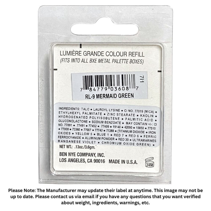 Ben Nye | Lumiere Face Paint Powder - Palette Refill - (RL-9) MERMAID GREEN - 3.6gr
