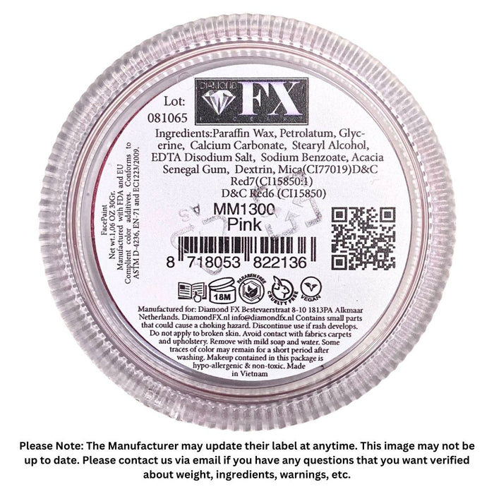 Diamond FX Face Paint - Metallic Pink 30gr