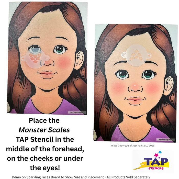 TAP 001 Face Painting Stencil - Monster Scales
