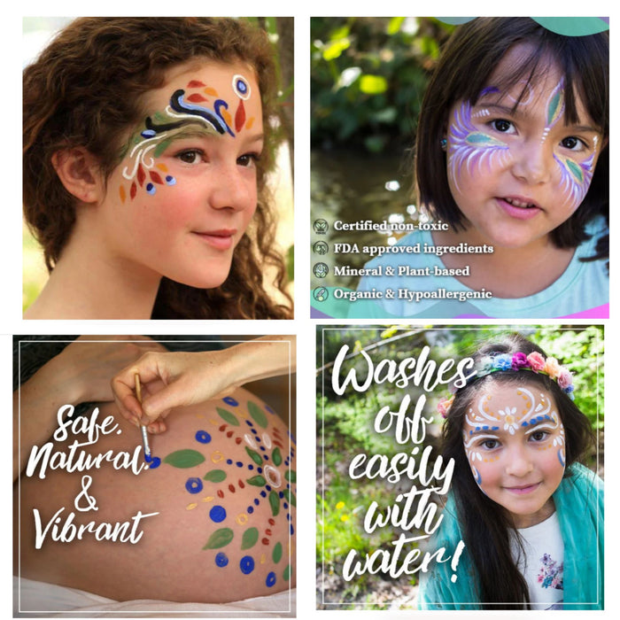 Natural Earth Paint | Natural Face Paint - 6 Color Kit