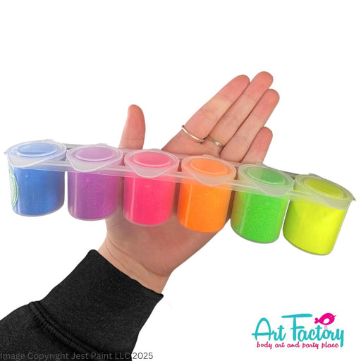 Art Factory | Glitter Tattoo Set - 6 Pop Ups Opaque - NEON GLOW - #10 (Fragile Lid Hinges)