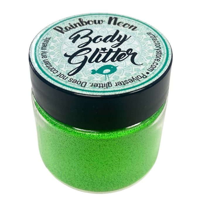 Art Factory | Rainbow Neon Body Glitter - Neon Green (1oz jar)