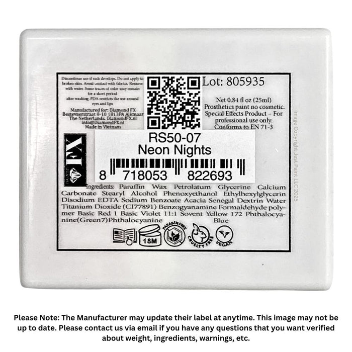 DFX Paint Rainbow Cake - LARGE NEON NIGHTS - (RS50-7) Approx. NET 0.84 Fl oz / 25ml #7 (SFX - Non Cosmetic)