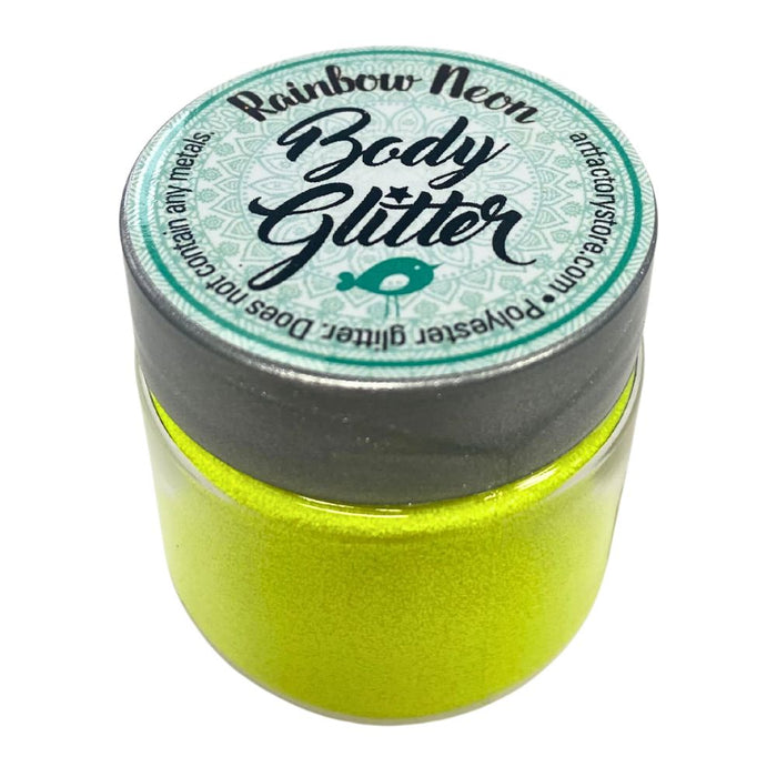 Art Factory | Rainbow Neon Body Glitter - Neon Yellow (1oz jar)