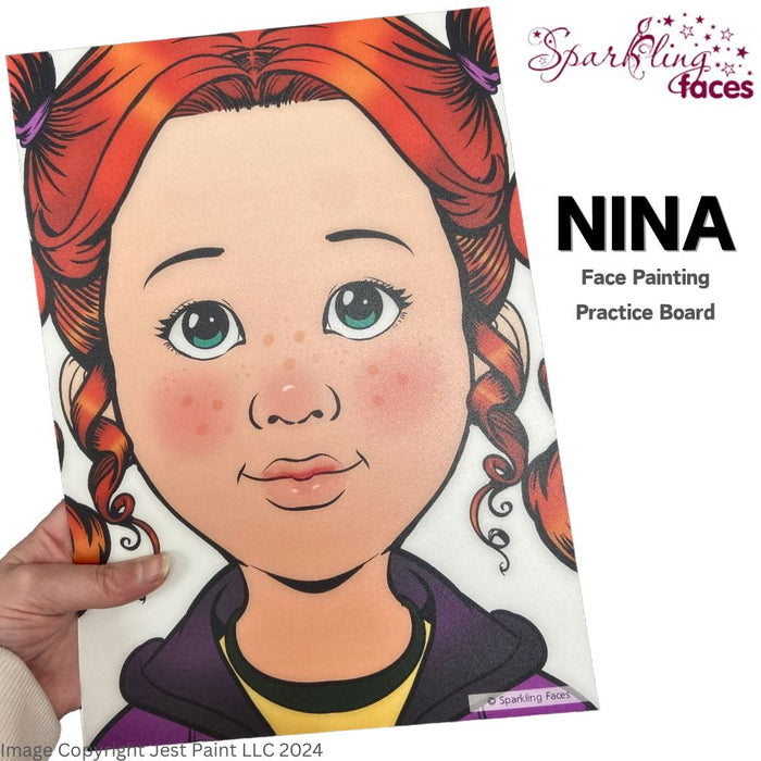 Sparkling Faces | Face Painting Practice Board - Nina