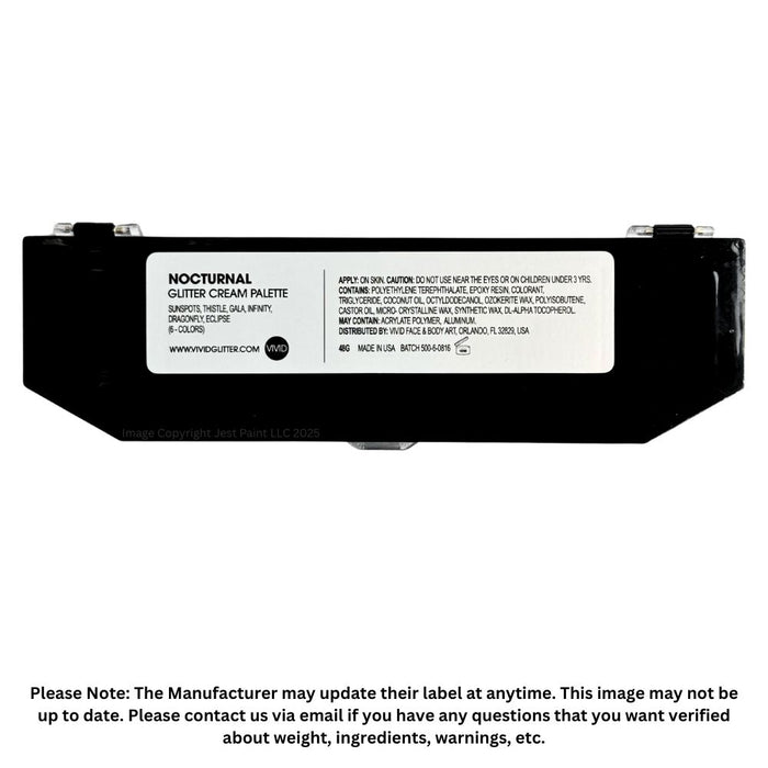 VIVID Glitter | GLEAM Glitter Cream | NOCTURNAL -  6 Color Palette (48gr)