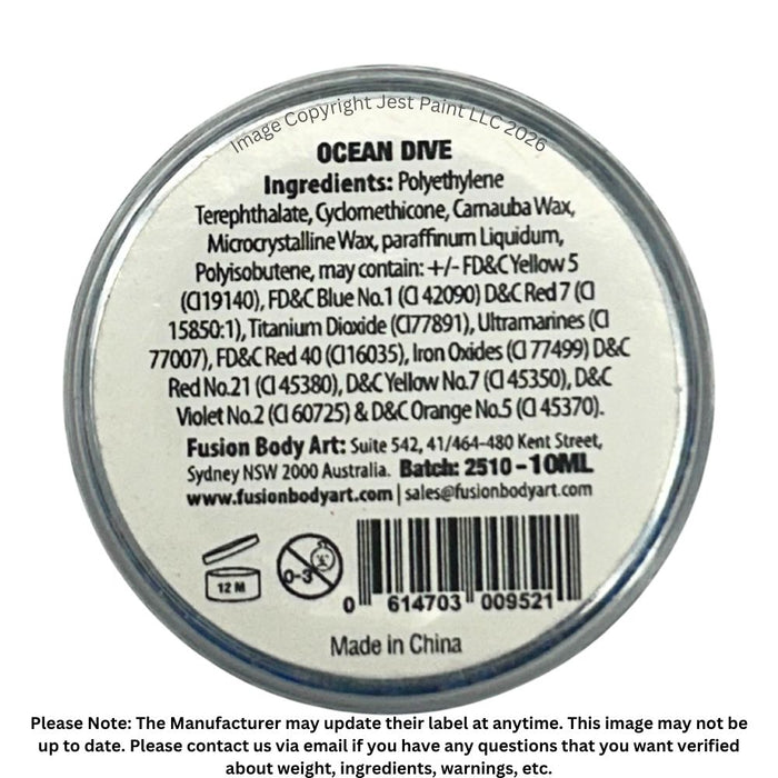 Fusion Body Art | Glitter Creams - OCEAN DIVE 10mL (Color Shifting)