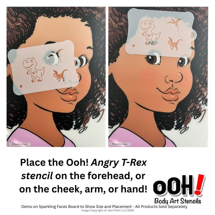 Ooh! Face Painting Stencil  |  Angry T-Rex Add On (SB36)