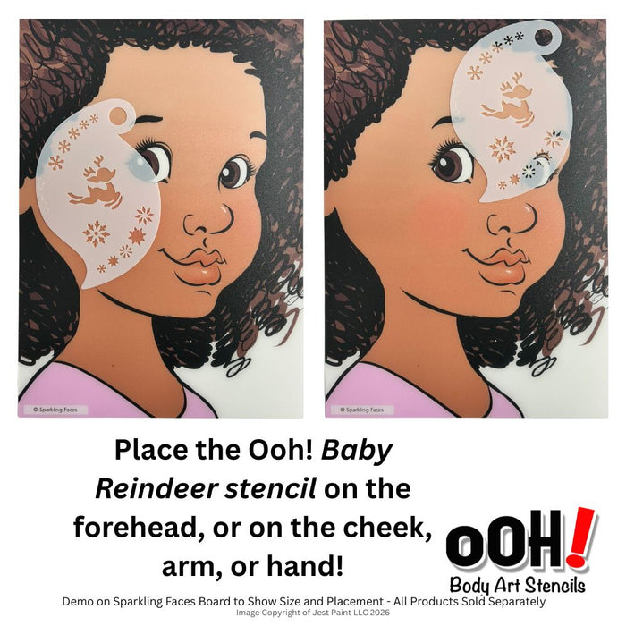 Ooh! Face Painting Stencil | Baby Reindeer (R07)