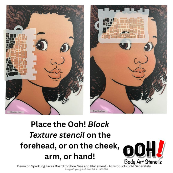 Ooh! Face Painting Stencil | Block Texture (T14)