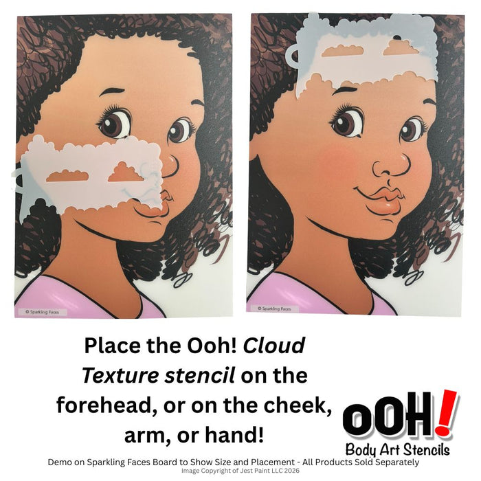 Ooh! Face Painting Stencil | Cloud Texture (T15)