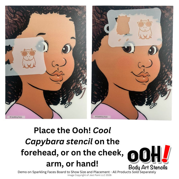 Ooh! Face Painting Stencil | Cool Capybara (T71)